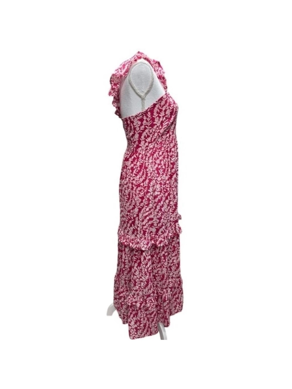Banjanan Penelope Dress Sleeveless Pink Tiered Maxi Dress - Picture 3 of 9